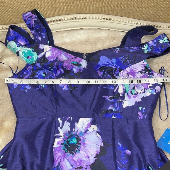 Sangria•Floral Printed A-Line Dress - Picture 11 of 14